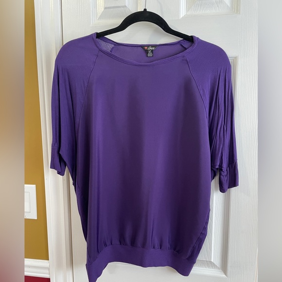 GUESS Purple batwing sleeves top - Picture 2 of 5